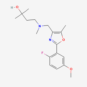 4-[{[2-(2-fluoro-5-methoxyphenyl)-5-methyl-1,3-oxazol-4-yl]methyl}(methyl)amino]-2-methylbutan-2-ol