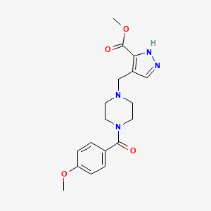 methyl 4-{[4-(4-methoxybenzoyl)-1-piperazinyl]methyl}-1H-pyrazole-3-carboxylate