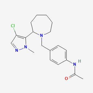 N-(4-{[2-(4-chloro-1-methyl-1H-pyrazol-5-yl)-1-azepanyl]methyl}phenyl)acetamide