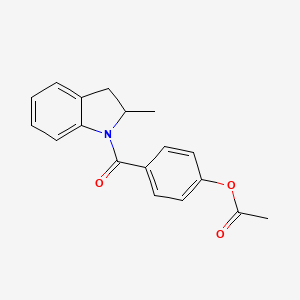 4-[(2-methyl-2,3-dihydro-1H-indol-1-yl)carbonyl]phenyl acetate