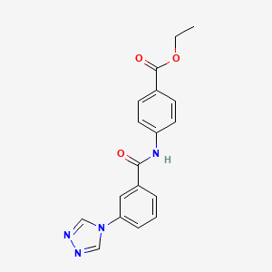 molecular formula C18H16N4O3 B5289677 Ethyl 4-[[3-(1,2,4-triazol-4-yl)benzoyl]amino]benzoate 