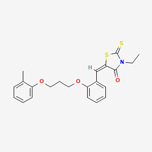 molecular formula C22H23NO3S2 B5289704 3-ethyl-5-{2-[3-(2-methylphenoxy)propoxy]benzylidene}-2-thioxo-1,3-thiazolidin-4-one 