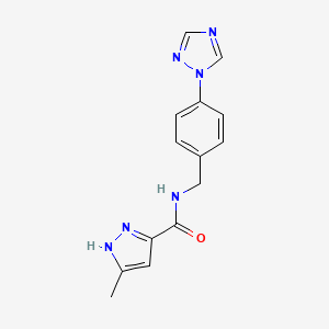 3-methyl-N-[4-(1H-1,2,4-triazol-1-yl)benzyl]-1H-pyrazole-5-carboxamide