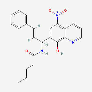 N-[1-(8-hydroxy-5-nitro-7-quinolinyl)-3-phenyl-2-propen-1-yl]pentanamide