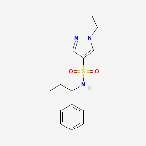 1-ethyl-N-(1-phenylpropyl)-1H-pyrazole-4-sulfonamide