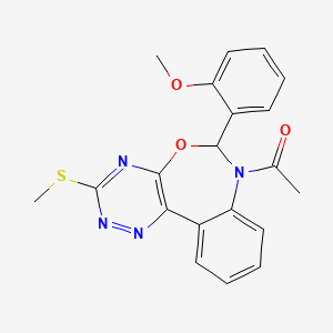 7-acetyl-6-(2-methoxyphenyl)-3-(methylthio)-6,7-dihydro[1,2,4]triazino[5,6-d][3,1]benzoxazepine