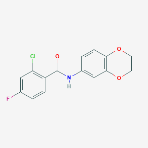 2-chloro-N-(2,3-dihydro-1,4-benzodioxin-6-yl)-4-fluorobenzamide