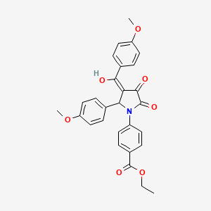 ethyl 4-[3-hydroxy-4-(4-methoxybenzoyl)-5-(4-methoxyphenyl)-2-oxo-2,5-dihydro-1H-pyrrol-1-yl]benzoate