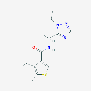 4-ethyl-N-[1-(1-ethyl-1H-1,2,4-triazol-5-yl)ethyl]-5-methylthiophene-3-carboxamide