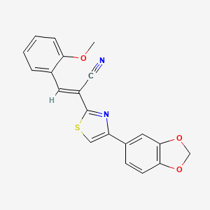 2-[4-(1,3-benzodioxol-5-yl)-1,3-thiazol-2-yl]-3-(2-methoxyphenyl)acrylonitrile