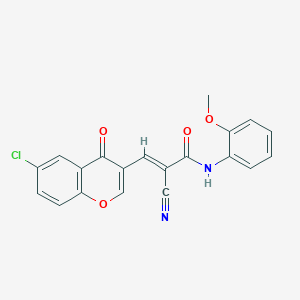 3-(6-chloro-4-oxo-4H-chromen-3-yl)-2-cyano-N-(2-methoxyphenyl)acrylamide