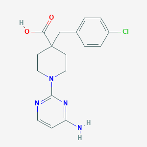 1-(4-aminopyrimidin-2-yl)-4-(4-chlorobenzyl)piperidine-4-carboxylic acid