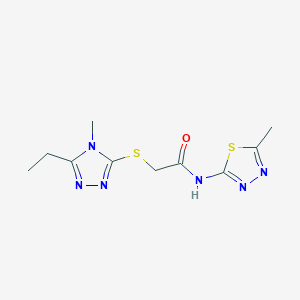 2-[(5-ethyl-4-methyl-4H-1,2,4-triazol-3-yl)sulfanyl]-N-(5-methyl-1,3,4-thiadiazol-2-yl)acetamide