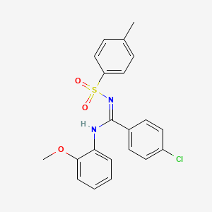 4-chloro-N-(2-methoxyphenyl)-N'-[(4-methylphenyl)sulfonyl]benzenecarboximidamide