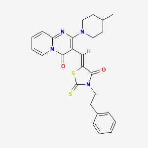 2-(4-methylpiperidin-1-yl)-3-{(Z)-[4-oxo-3-(2-phenylethyl)-2-thioxo-1,3-thiazolidin-5-ylidene]methyl}-4H-pyrido[1,2-a]pyrimidin-4-one