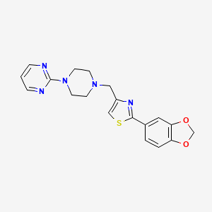 2-(1,3-BENZODIOXOL-5-YL)-4-{[4-(2-PYRIMIDINYL)PIPERAZINO]METHYL}-1,3-THIAZOLE