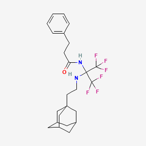 molecular formula C24H30F6N2O B5290570 N-(2-{[2-(ADAMANTAN-1-YL)ETHYL]AMINO}-1,1,1,3,3,3-HEXAFLUOROPROPAN-2-YL)-3-PHENYLPROPANAMIDE 