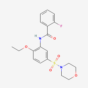 molecular formula C19H21FN2O5S B5290577 N-[2-ETHOXY-5-(MORPHOLINE-4-SULFONYL)PHENYL]-2-FLUOROBENZAMIDE 