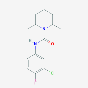 molecular formula C14H18ClFN2O B5290593 N-(3-chloro-4-fluorophenyl)-2,6-dimethylpiperidine-1-carboxamide 