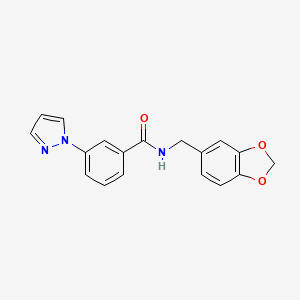 N-(1,3-benzodioxol-5-ylmethyl)-3-(1H-pyrazol-1-yl)benzamide