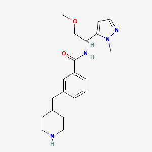 N-[2-methoxy-1-(1-methyl-1H-pyrazol-5-yl)ethyl]-3-(4-piperidinylmethyl)benzamide