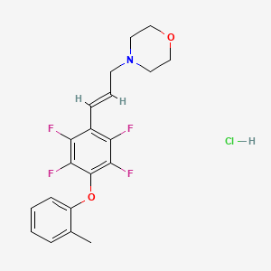 molecular formula C20H20ClF4NO2 B5290684 4-[(E)-3-[2,3,5,6-tetrafluoro-4-(2-methylphenoxy)phenyl]prop-2-enyl]morpholine;hydrochloride 