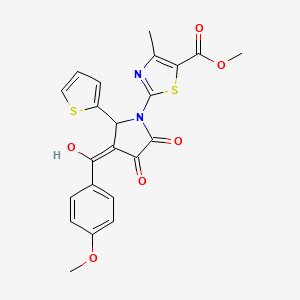 methyl 2-[3-hydroxy-4-(4-methoxybenzoyl)-2-oxo-5-(2-thienyl)-2,5-dihydro-1H-pyrrol-1-yl]-4-methyl-1,3-thiazole-5-carboxylate