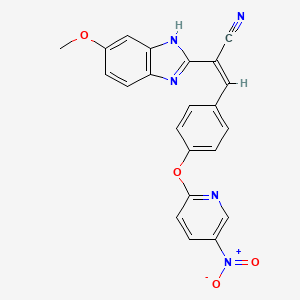 (2Z)-2-(5-methoxy-1H-benzimidazol-2-yl)-3-{4-[(5-nitropyridin-2-yl)oxy]phenyl}prop-2-enenitrile