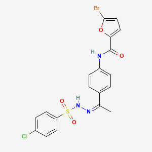 5-bromo-N-(4-{N-[(4-chlorophenyl)sulfonyl]ethanehydrazonoyl}phenyl)-2-furamide