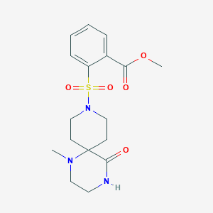 methyl 2-[(1-methyl-5-oxo-1,4,9-triazaspiro[5.5]undec-9-yl)sulfonyl]benzoate