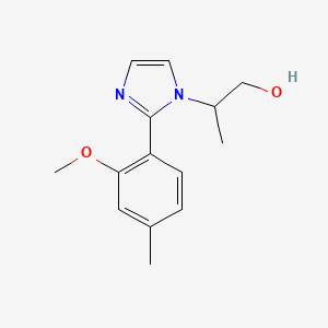 molecular formula C14H18N2O2 B5290884 2-[2-(2-methoxy-4-methylphenyl)-1H-imidazol-1-yl]propan-1-ol 