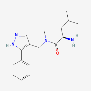 (2R)-2-amino-N,4-dimethyl-N-[(3-phenyl-1H-pyrazol-4-yl)methyl]pentanamide