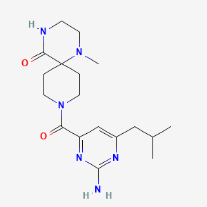 9-[(2-amino-6-isobutylpyrimidin-4-yl)carbonyl]-1-methyl-1,4,9-triazaspiro[5.5]undecan-5-one