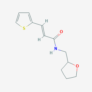molecular formula C12H15NO2S B5291142 N-(tetrahydro-2-furanylmethyl)-3-(2-thienyl)acrylamide 