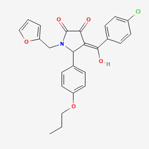 4-(4-chlorobenzoyl)-1-(2-furylmethyl)-3-hydroxy-5-(4-propoxyphenyl)-1,5-dihydro-2H-pyrrol-2-one