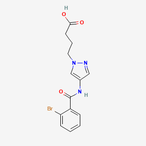 molecular formula C14H14BrN3O3 B5291200 4-{4-[(2-bromobenzoyl)amino]-1H-pyrazol-1-yl}butanoic acid 