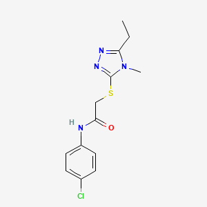 molecular formula C13H15ClN4OS B5291213 N-(4-chlorophenyl)-2-[(5-ethyl-4-methyl-4H-1,2,4-triazol-3-yl)thio]acetamide 