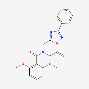 molecular formula C21H21N3O4 B5291219 N-allyl-2,6-dimethoxy-N-[(3-phenyl-1,2,4-oxadiazol-5-yl)methyl]benzamide CAS No. 887695-06-9