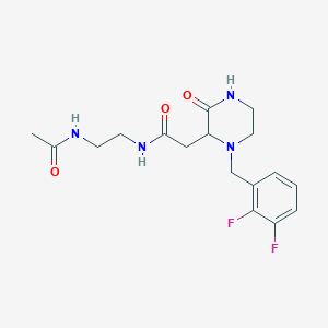 molecular formula C17H22F2N4O3 B5291225 N-[2-(acetylamino)ethyl]-2-[1-(2,3-difluorobenzyl)-3-oxo-2-piperazinyl]acetamide 