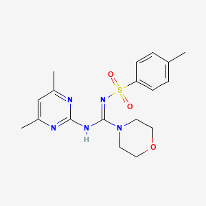 molecular formula C18H23N5O3S B5291227 N-(4,6-dimethyl-2-pyrimidinyl)-N'-[(4-methylphenyl)sulfonyl]-4-morpholinecarboximidamide 