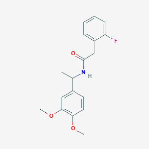 molecular formula C18H20FNO3 B5291232 N-[1-(3,4-dimethoxyphenyl)ethyl]-2-(2-fluorophenyl)acetamide 