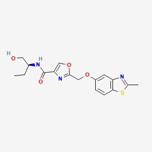 molecular formula C17H19N3O4S B5291237 N-[(1S)-1-(hydroxymethyl)propyl]-2-{[(2-methyl-1,3-benzothiazol-5-yl)oxy]methyl}-1,3-oxazole-4-carboxamide 