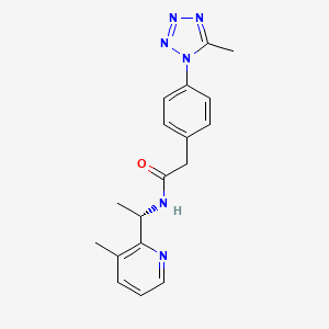 molecular formula C18H20N6O B5291253 N-[(1S)-1-(3-methylpyridin-2-yl)ethyl]-2-[4-(5-methyl-1H-tetrazol-1-yl)phenyl]acetamide 