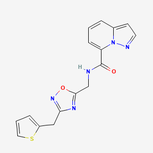 molecular formula C16H13N5O2S B5291257 N-{[3-(2-thienylmethyl)-1,2,4-oxadiazol-5-yl]methyl}pyrazolo[1,5-a]pyridine-7-carboxamide 