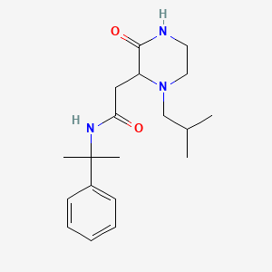 molecular formula C19H29N3O2 B5291263 2-(1-isobutyl-3-oxo-2-piperazinyl)-N-(1-methyl-1-phenylethyl)acetamide 
