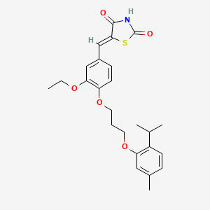 molecular formula C25H29NO5S B5291264 5-{3-ethoxy-4-[3-(2-isopropyl-5-methylphenoxy)propoxy]benzylidene}-1,3-thiazolidine-2,4-dione 