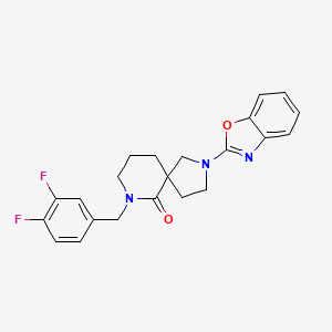 molecular formula C22H21F2N3O2 B5291286 2-(1,3-benzoxazol-2-yl)-7-(3,4-difluorobenzyl)-2,7-diazaspiro[4.5]decan-6-one 