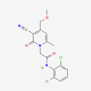 molecular formula C17H15Cl2N3O3 B5291301 2-[3-cyano-4-(methoxymethyl)-6-methyl-2-oxo-1(2H)-pyridinyl]-N-(2,6-dichlorophenyl)acetamide 