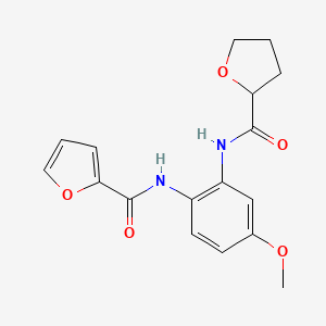 molecular formula C17H18N2O5 B5291318 N-{4-methoxy-2-[(tetrahydro-2-furanylcarbonyl)amino]phenyl}-2-furamide 