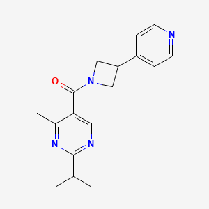 molecular formula C17H20N4O B5291329 2-isopropyl-4-methyl-5-{[3-(4-pyridinyl)-1-azetidinyl]carbonyl}pyrimidine 
